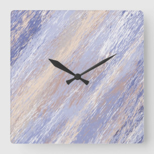 De Abstracte Blauwe en Beige Slagen van de Verf va Vierkante Klok