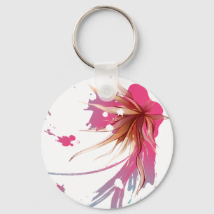 De abstracte Bloem van de Hibiscus Sleutelhanger