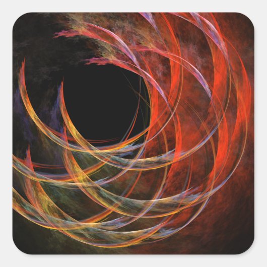 De Abstracte cirkelvormig tikker breken Vierkante Sticker (Voorkant)