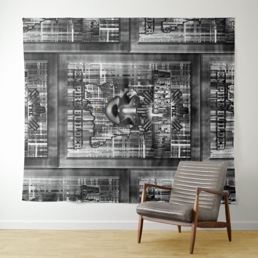 De Abstracte Digitale Kunst van de Bouwer Architec Wandkleed (In Situ (horizontaal))