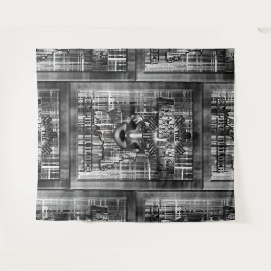 De Abstracte Digitale Kunst van de Bouwer Architec Wandkleed (Voorkant (horizontaal))