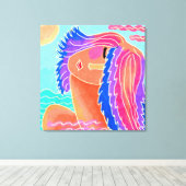 De Abstracte digitale verf op zonneschijn Canvas Afdruk (Insitu (Houten vloer))