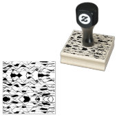 de abstracte golven rubberen stempel  (Gestempeld)