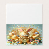 De Abstracte gouden paashaas Kaart (Buitenkant ongevouwen)