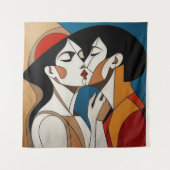 De Abstracte kus Wandkleed (Voorkant)