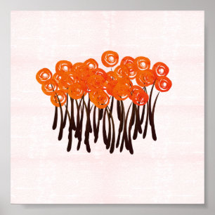De abstracte Moderne Druk van de Rozen van de Poster
