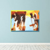 De Abstracte musici van Jazz Hots Canvas Afdruk (Insitu (Houten vloer))