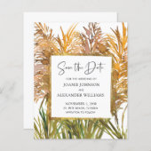 De Abstracte Pampas Grass Wedding sparen de Datum (Voorkant / Achterkant)