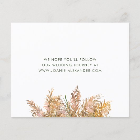 De Abstracte Pampas Grass Wedding sparen de Datum (Achterkant)