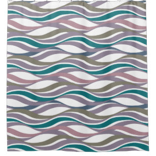 De abstracte Pruim van Golven U VOEGT Douchegordijn