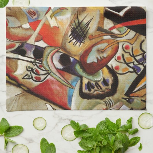 De Abstracte samenstelling van Kandinsky Theedoek (Gevouwen)