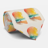 De Abstracte strand-kunst van Waves binnenlopen Stropdas (Opgerold)