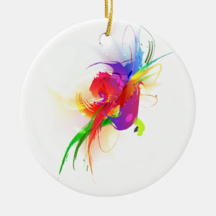 De abstracte Verf van Lorikeet van de Regenboog Keramisch Ornament