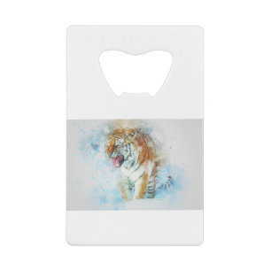De Abstracte Waterverf van de Tiger Roar Animal Ar Kredietkaart Flessenopener