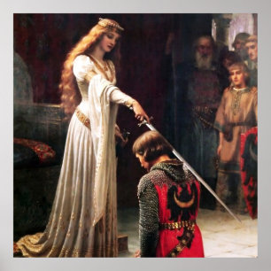 “De Accolade” Middeleeuwse Schilderij van Edmund B Poster