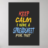 De accountant beschikt over een spreadsheet voor d poster (Voorkant)