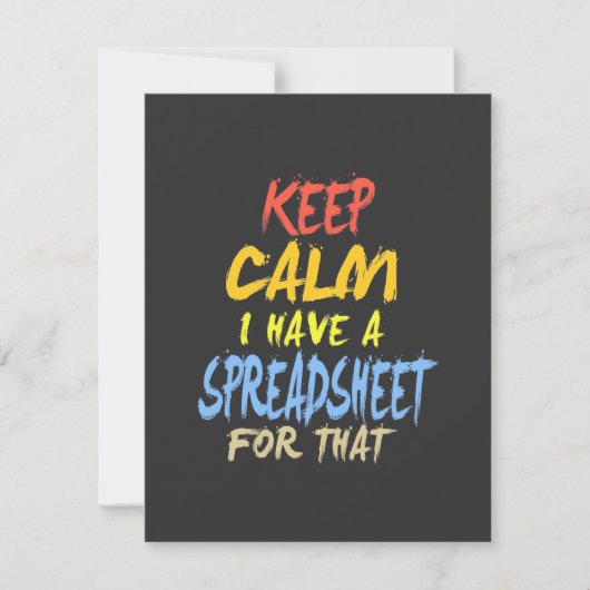 De accountant heeft een spreadsheet voor dat bedankkaart (Voorkant)