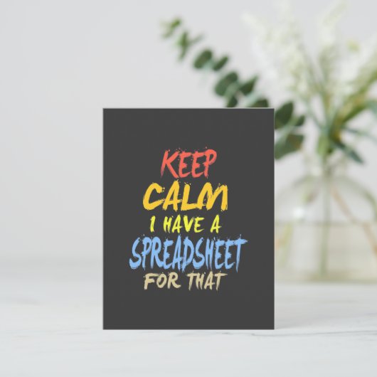 De accountant heeft een spreadsheet voor dat bedankkaart (Staand voorkant)