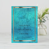 De  achtergrond van het Patina van de boomstam spa Save The Date (Staand voorkant)