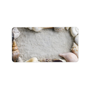 De Achtergrond van het Sand van Shell van het zee Etiket