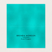 De achtergrond van Turquoise Modern Visitekaartjes (Buitenkant ongevouwen)