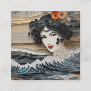 De achtergrond waterverf stijl golven zijn zeer mi vierkante visitekaartje
