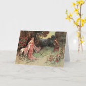 De achterkant van het  verhaal van de Bosse Fairy  Kaart (Gele Bloem)