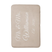 De achternaam, het jaar, het getal beige van de ko badmat (Voorkant Verticaal)