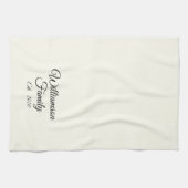 De achternaam, het jaar, het nummer van de koppeli theedoek (Horizontaal)