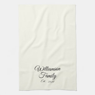 De achternaam, het jaar, het nummer van de koppeli theedoek