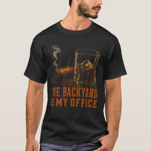 De Achtertuin Is Mijn Kantoor Grappige Bourbon Sig T-shirt
