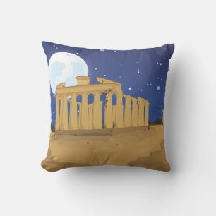 De Acropolis van Athene cartoon Kussen