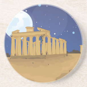 De Acropolis van Athene Zandsteen Onderzetter