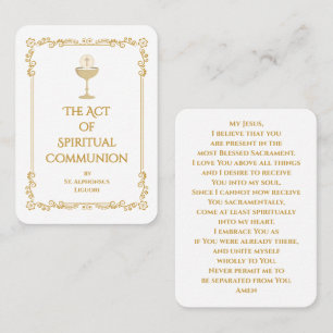 De Act van Spirituele Communie Gebedskaart Plaatskaartje