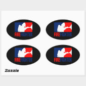 De actie van de brandweer ovale sticker (Vel)