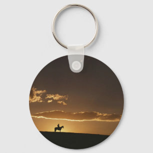 De adembenemende Zonsondergang van de Cowboy Sleutelhanger