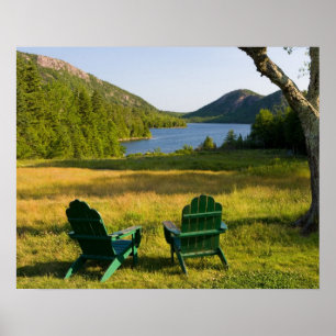 De Adirondackstoelen op het gazon van de Jordan Poster