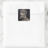 De admiraal vierkante sticker (Tas)