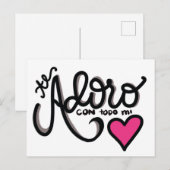 De Adoro con todo mi corazón. Briefkaart (Voorkant / Achterkant)