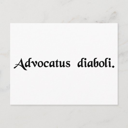 De advocaat van de duivel briefkaart (Voorkant)