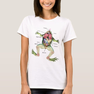 De afbeelding van de anatomie van de kikker t-shirt