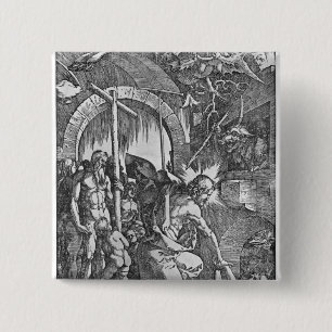 De afdaling van Christus in Limbo Vierkante Button 5,1 Cm