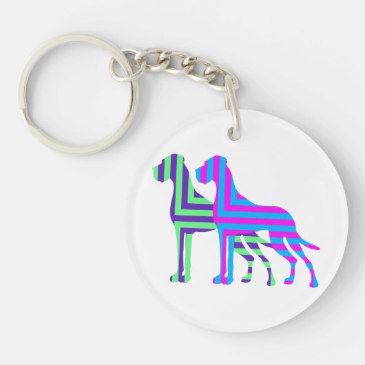 De afgedekte Grote Deen Sleutelhanger (Voorkant)