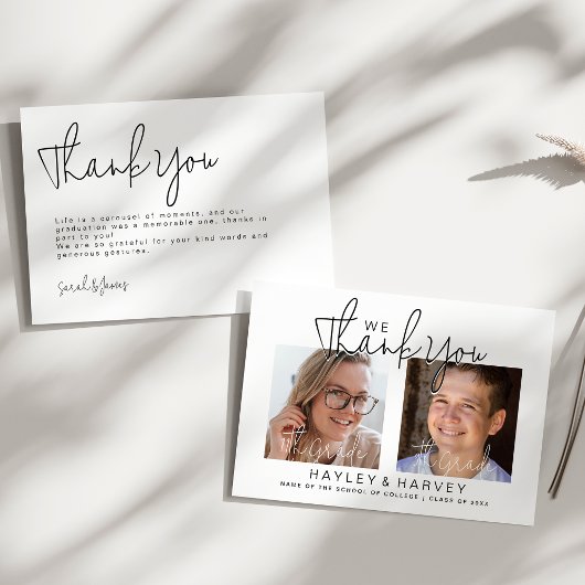 De afgestudeerden | 2 partij met dubbele geleiding bedankkaart