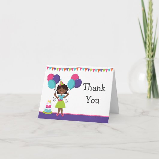 De Afrikaanse Amerikaanse Partij van de Verjaardag Bedankkaart (Voorkant)