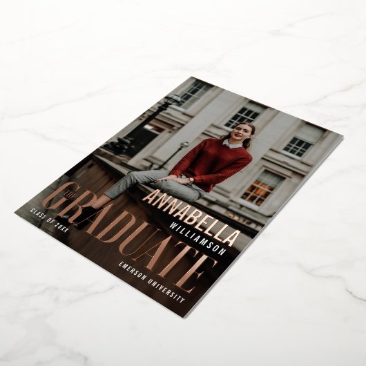 De Afstudeerklasse Trendy Klasse Afstudeer Magazin Folie Uitnodiging (Gedraaid)