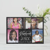 De Afstuderen, elegante zwarte Kaart (Staand voorkant)