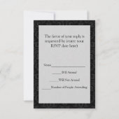 De Afstuderen, elegante zwarte RSVP Kaartje (Achterkant)
