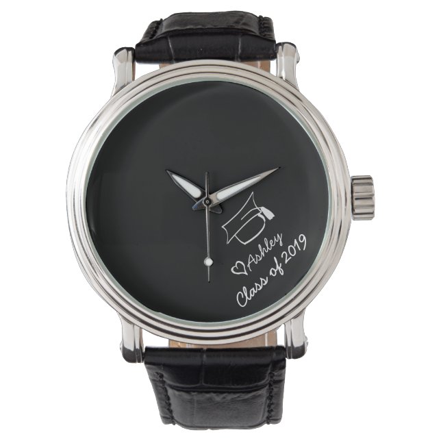 De Afstuderen Jaar Aangepaste Naam Gepersonaliseer Horloge (Voorkant)