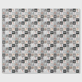 De Afstuderen van het elegante Zwarte en Grijze Cadeaupapier (Vlak)